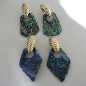 Abalone Shell dangle earrings (2 pairs)